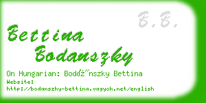 bettina bodanszky business card